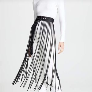 Rare Rachel Comey silk fringe belt in black.